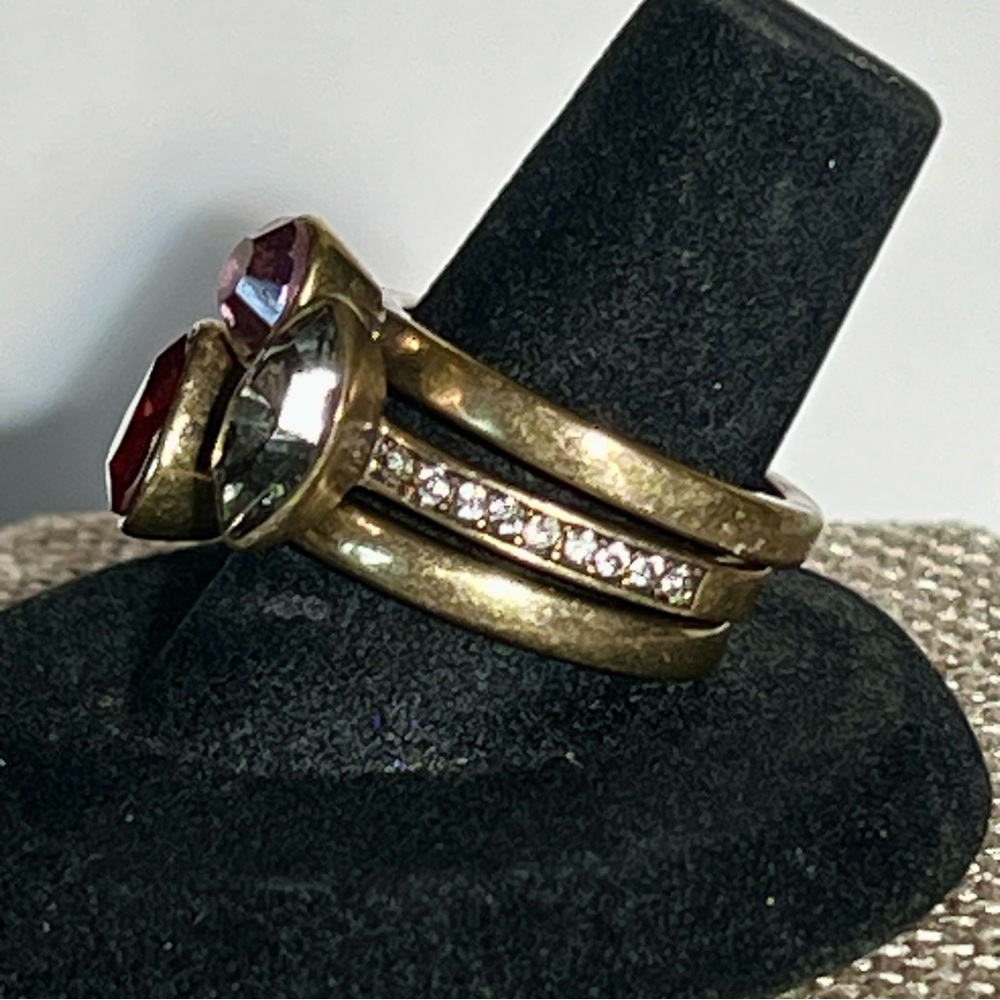 Chloe + Isabel Bouquet Rouge Stackable Rings - Picture 3 of 4